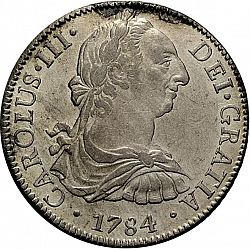 Large Obverse for 8 Reales 1784 coin