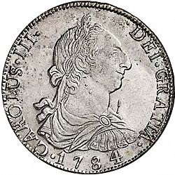 Large Obverse for 8 Reales 1784 coin