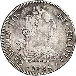Large Obverse for 8 Reales 1785 coin