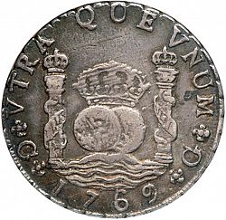 Large Reverse for 8 Reales 1769 coin