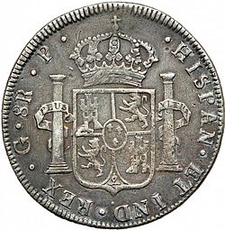Large Reverse for 8 Reales 1772 coin