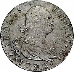 Large Obverse for 8 Reales 1792 coin