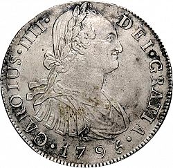 Large Obverse for 8 Reales 1795 coin