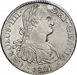 Large Obverse for 8 Reales 1801 coin