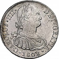 Large Obverse for 8 Reales 1802 coin