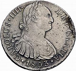Large Obverse for 8 Reales 1803 coin