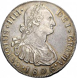 Large Obverse for 8 Reales 1806 coin