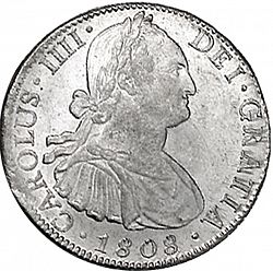 Large Obverse for 8 Reales 1808 coin