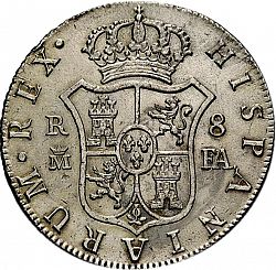 Large Reverse for 8 Reales 1808 coin