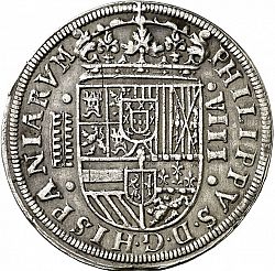 Large Obverse for 8 Reales 1587 coin