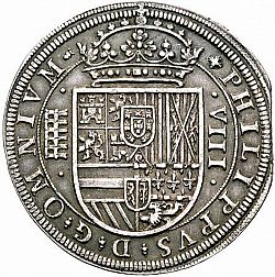 Large Obverse for 8 Reales 1597 coin