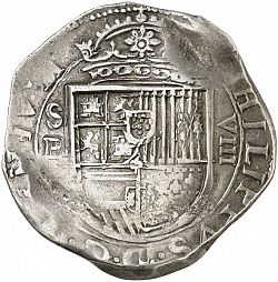 Large Obverse for 8 Reales 1598 coin