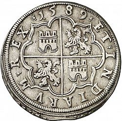 Large Reverse for 8 Reales 1589 coin