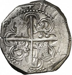 Large Reverse for 8 Reales 1593 coin