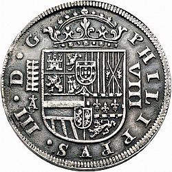 Large Obverse for 8 Reales 1618 coin