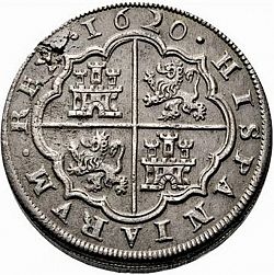 Large Reverse for 8 Reales 1620 coin