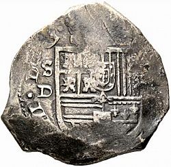 Large Obverse for 8 Reales 1624 coin