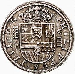 Large Obverse for 8 Reales 1630 coin