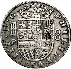 Large Obverse for 8 Reales 1632 coin