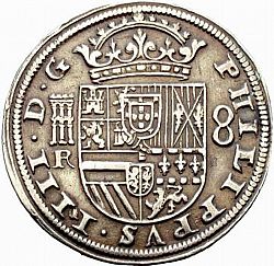 Large Obverse for 8 Reales 1635 coin