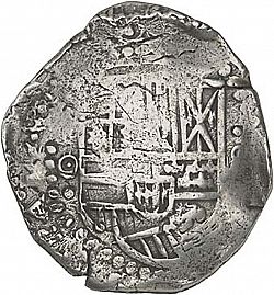 Large Obverse for 8 Reales 1649 coin