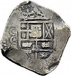 Large Obverse for 8 Reales 1651 coin