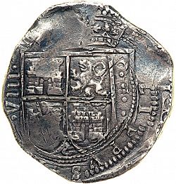 Large Obverse for 8 Reales 1657 coin