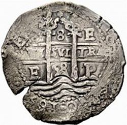 Large Obverse for 8 Reales 1658 coin