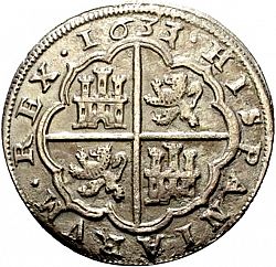 Large Reverse for 8 Reales 1633 coin