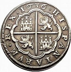 Large Reverse for 8 Reales 1636 coin