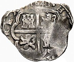 Large Reverse for 8 Reales 1643 coin