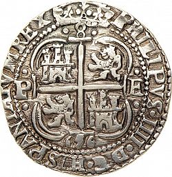 Large Reverse for 8 Reales 1656 coin
