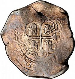 Large Reverse for 8 Reales 1658 coin