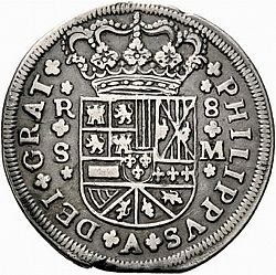 Large Obverse for 8 Reales 1718 coin