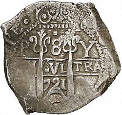 Large Obverse for 8 Reales 1721 coin