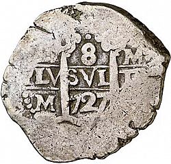 Large Obverse for 8 Reales 1727 coin