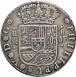 Large Obverse for 8 Reales 1730 coin