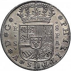 Large Obverse for 8 Reales 1731 coin