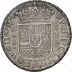 Large Obverse for 8 Reales 1732 coin