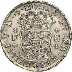 Large Obverse for 8 Reales 1733 coin