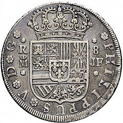 Large Obverse for 8 Reales 1734 coin