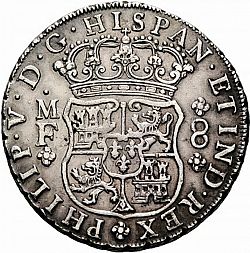 Large Obverse for 8 Reales 1738 coin
