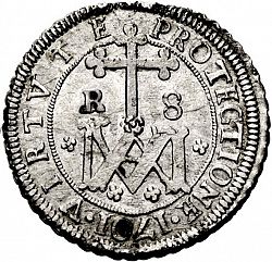 Large Reverse for 8 Reales 1701 coin