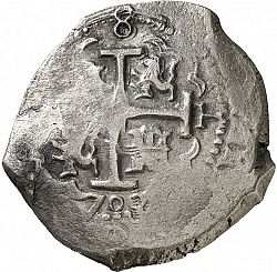 Large Reverse for 8 Reales 1703 coin