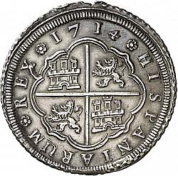 Large Reverse for 8 Reales 1714 coin
