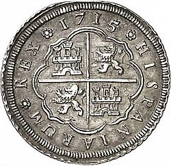 Large Reverse for 8 Reales 1715 coin