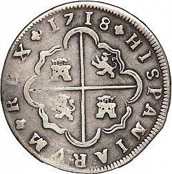 Large Reverse for 8 Reales 1718 coin