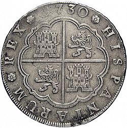 Large Reverse for 8 Reales 1730 coin