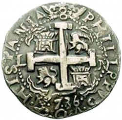 Large Reverse for 8 Reales 1736 coin
