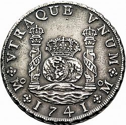 Large Reverse for 8 Reales 1741 coin